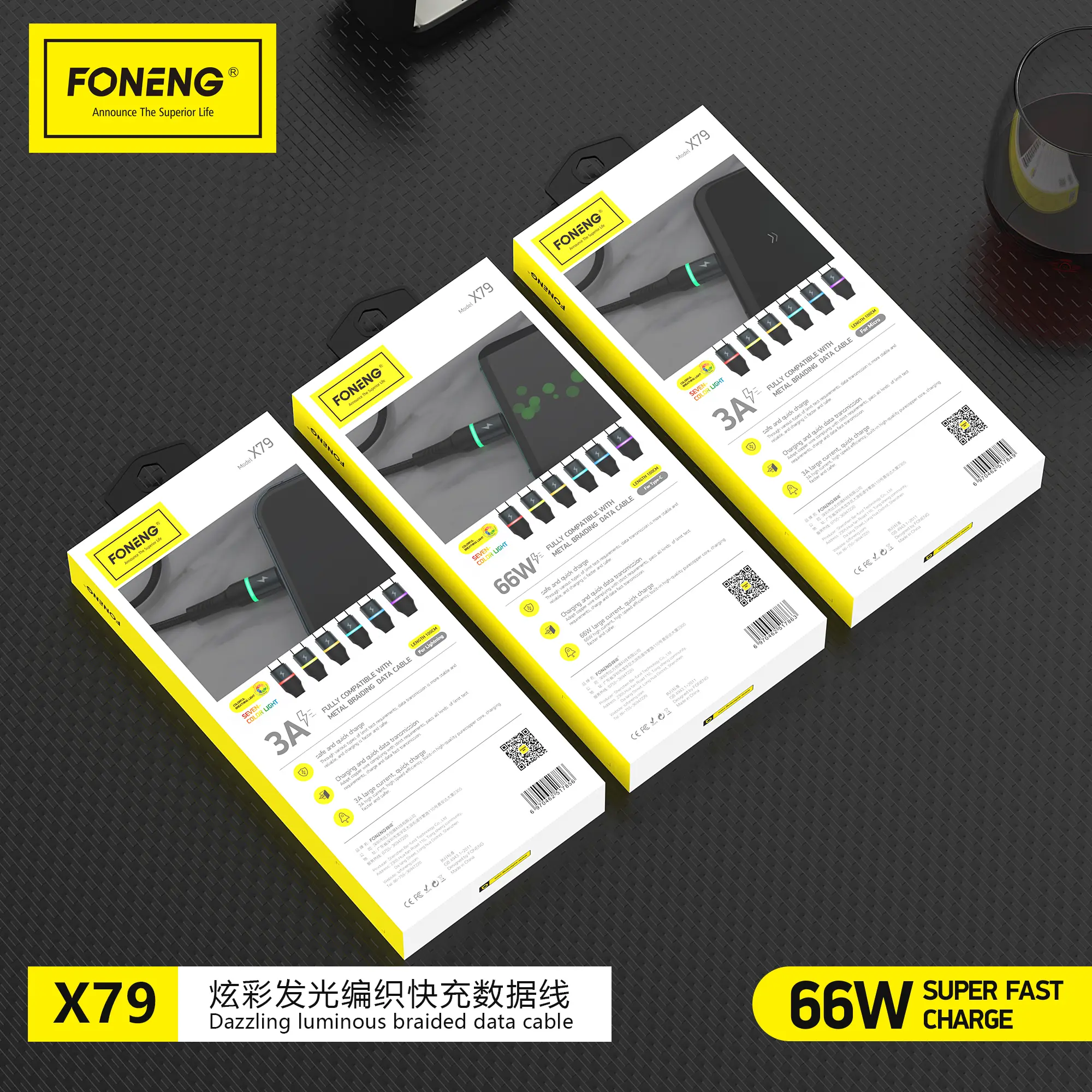 X79 1M Metal Head Braided Cable (66W / 3A)