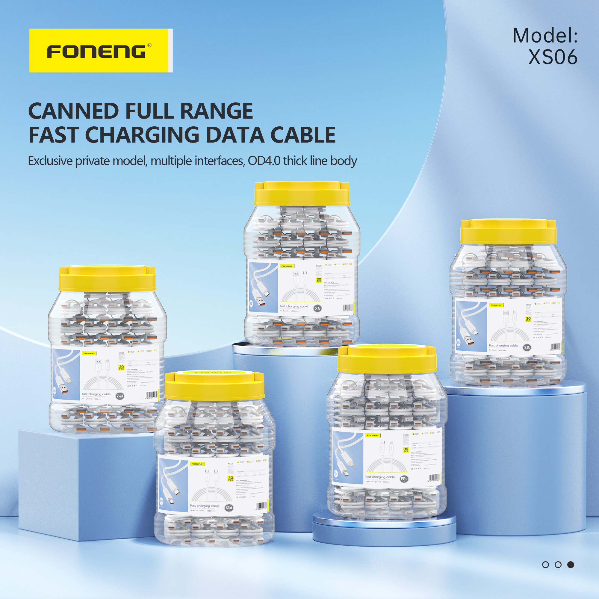 علبة كابلات شحن بالجملة من شركة FONENG — (Jar Pack / Bulk Pack) xs06