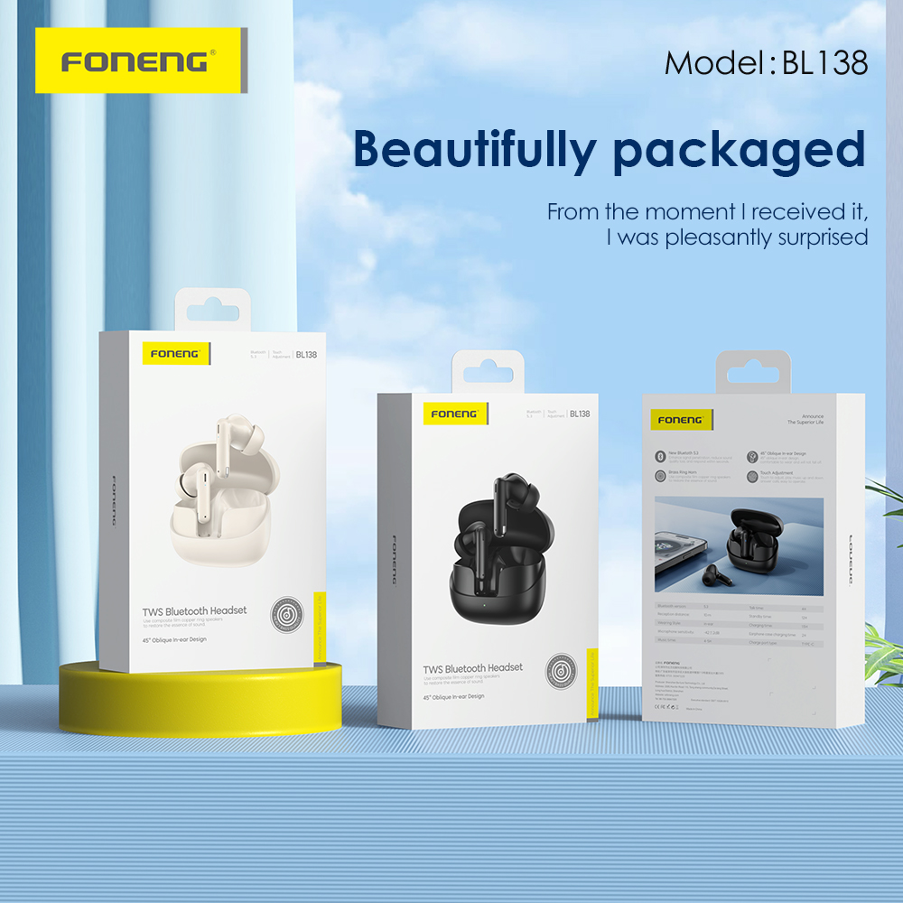 سماعات لاسلكية من شركة FONENG — موديل BL138 (TWS Bluetooth Headset)