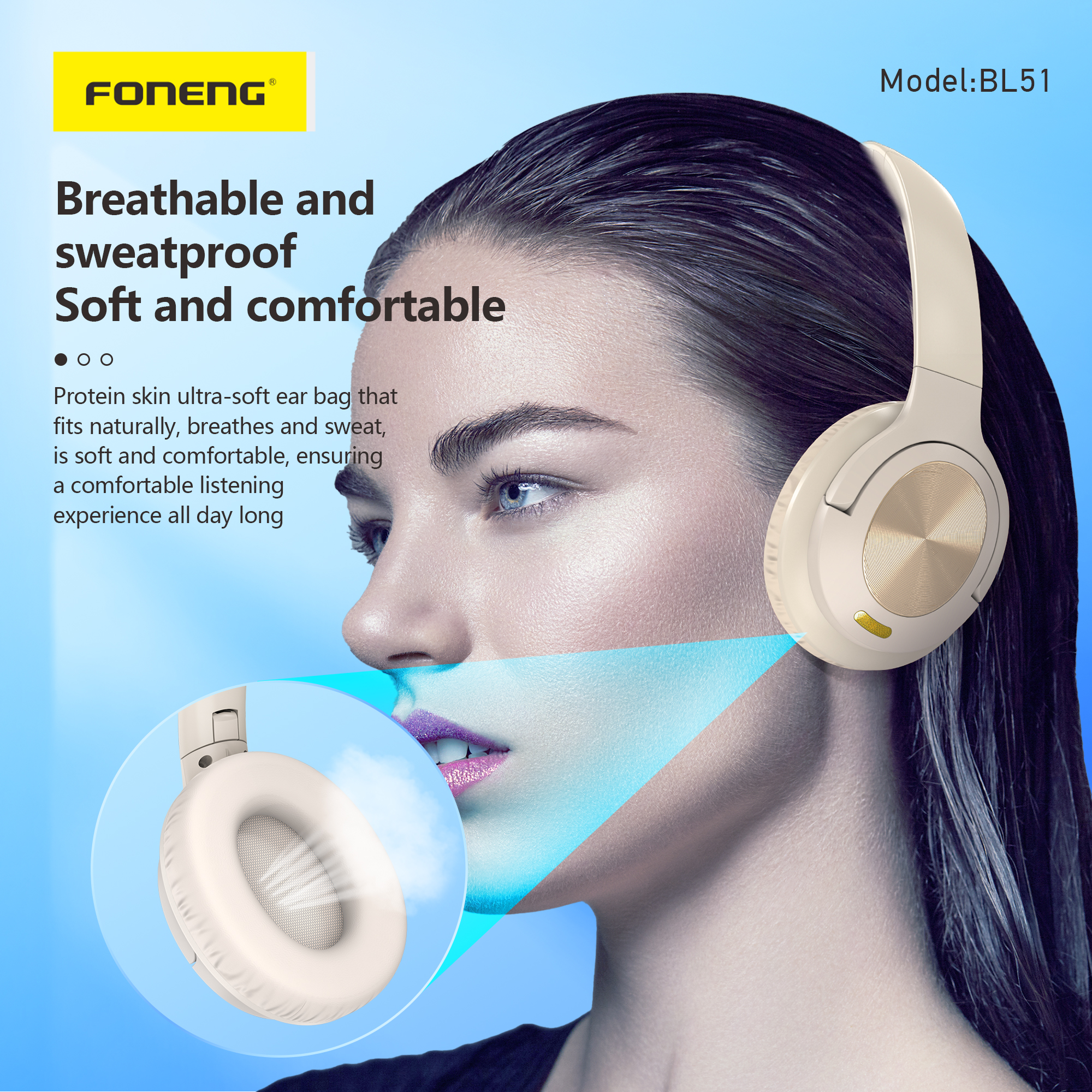 BL51 ANC+ENC Noise Canceling Bluetooth Headset