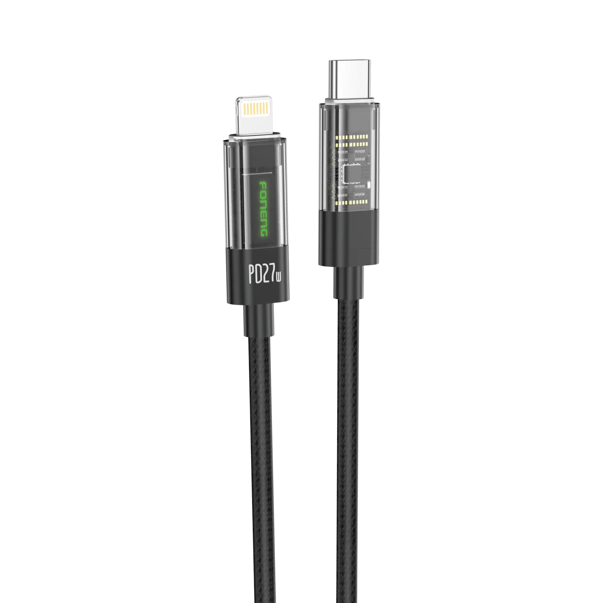 X105 1.2M Transparent Head Braided Cable (60W / PD27W)