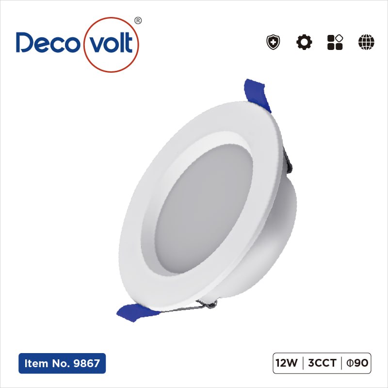 سلم cob 12w 3cct ابيض كفر كرستال معتم ديكوفولت9867