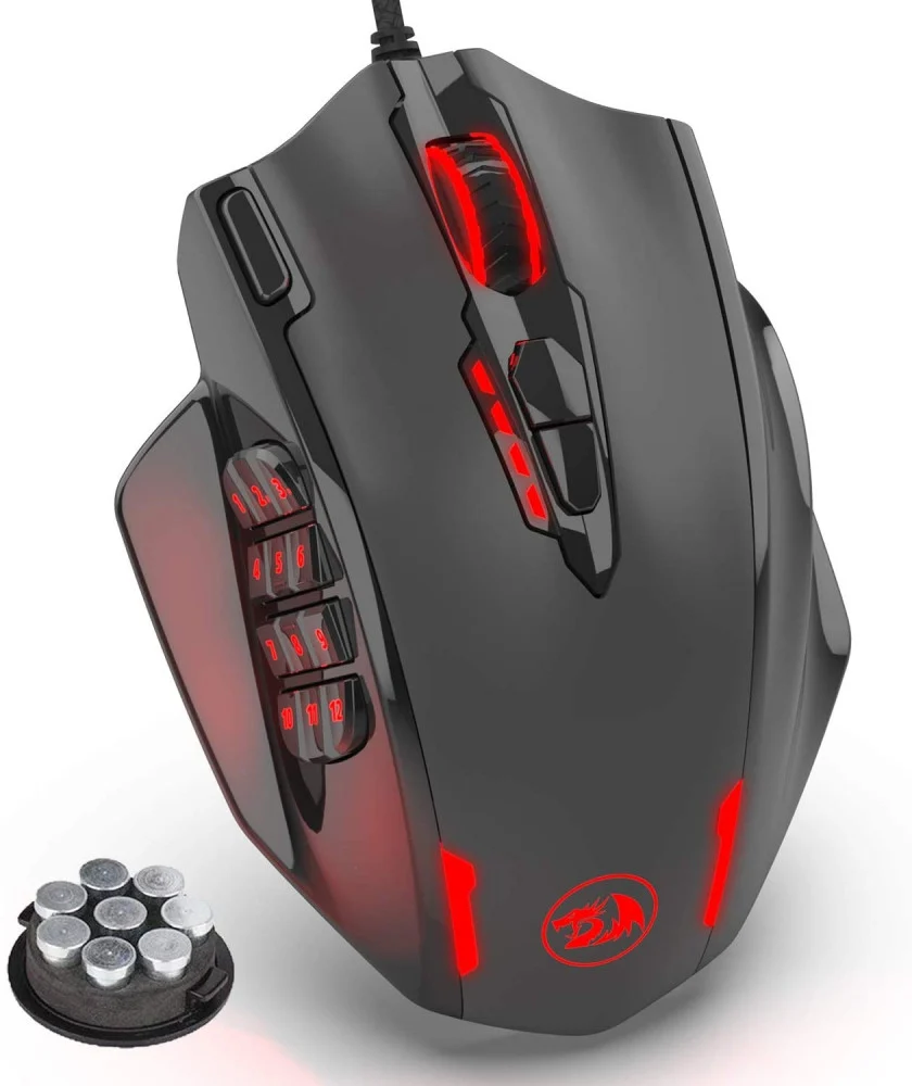 ماوس Redragon M908 Black دقة 12400 DPI وإضاءة RGB لأداء ألعاب احترافي