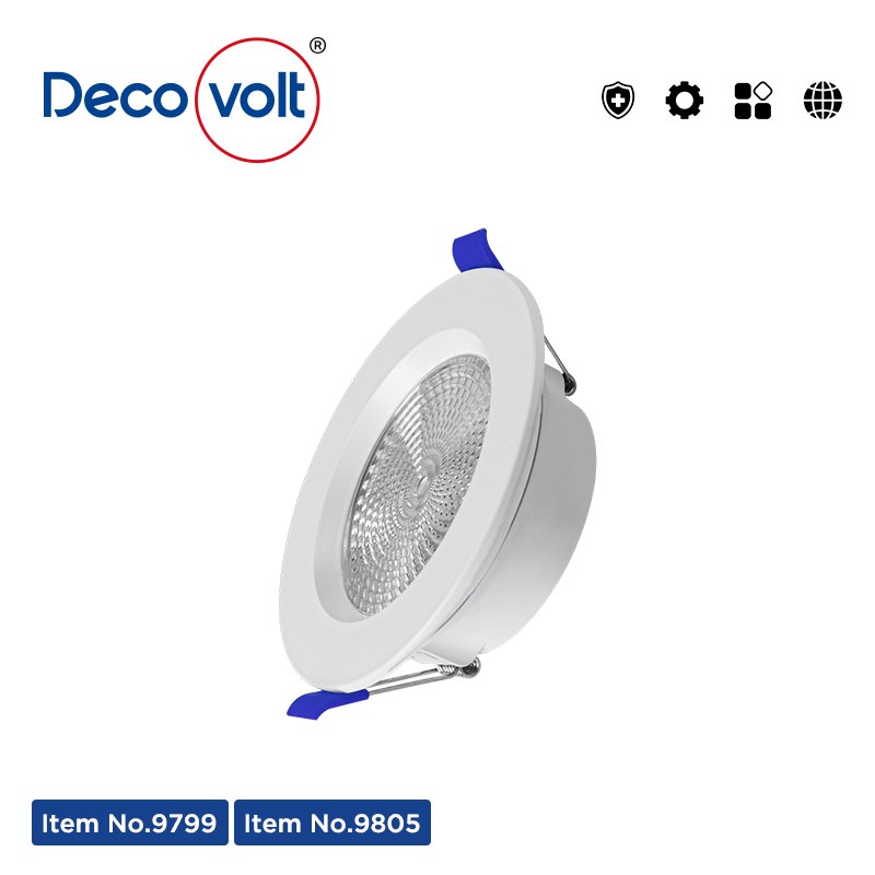 سلم cob 6w 3cct ابيض كفر كرستال دائره ديكوفولت 9713
